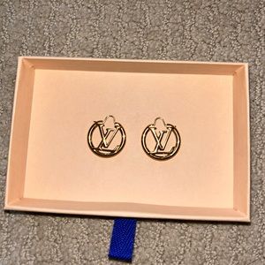 Louis Vuitton LV gold hoop earrings